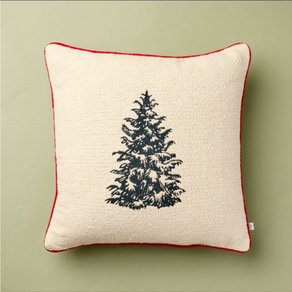 Tree Icon Toss Square Pillow Cream/Red Edge from Hearth & Hand™ with Magnolia